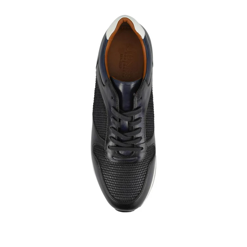 St Louis Casual Leather Lace Up Trainers - STLOUIS / 328 814 - Navy