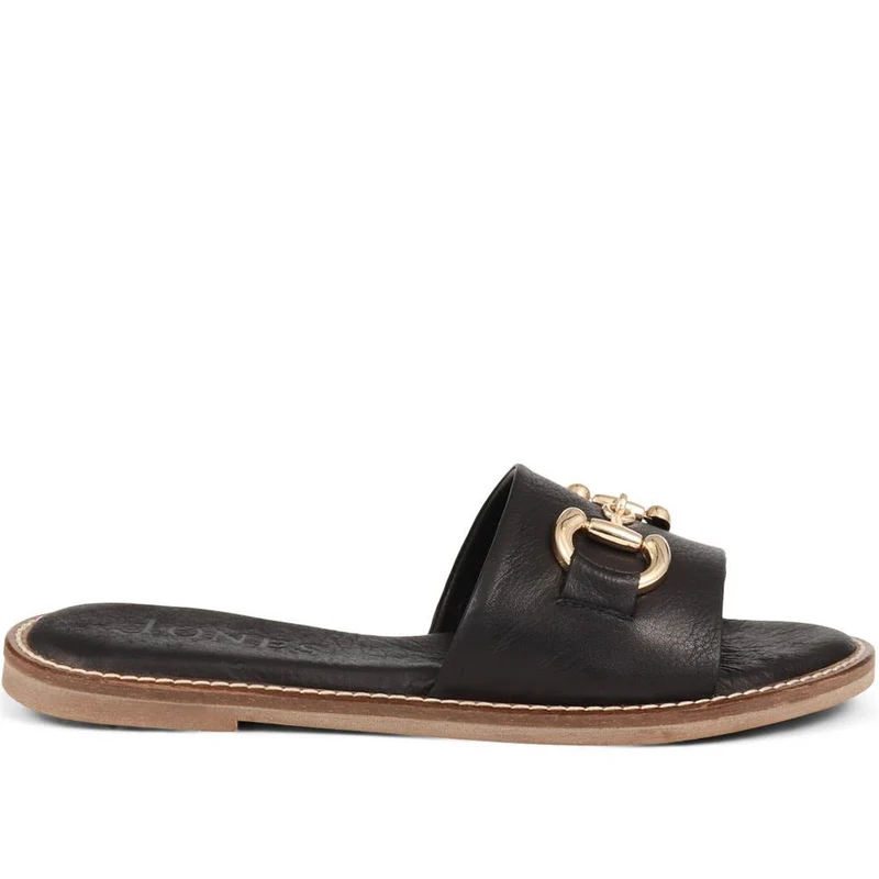 Emillina Leather Buckle Mule Sandals - EMILLINA / 323 646