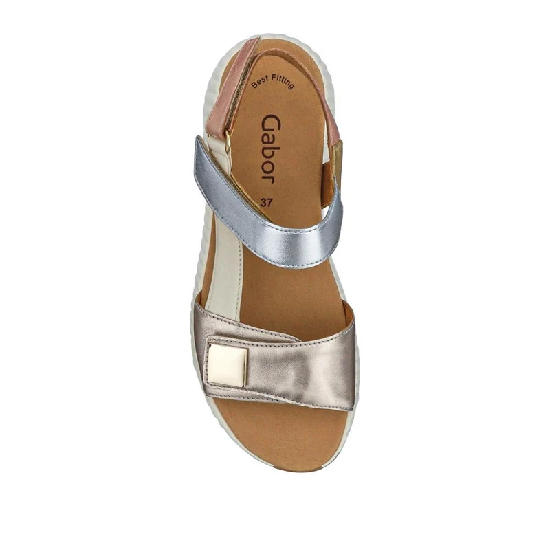 Gifted Gabor Leather Touch-Fasten Sandals - GAB41509 / 326 994 - Metallic