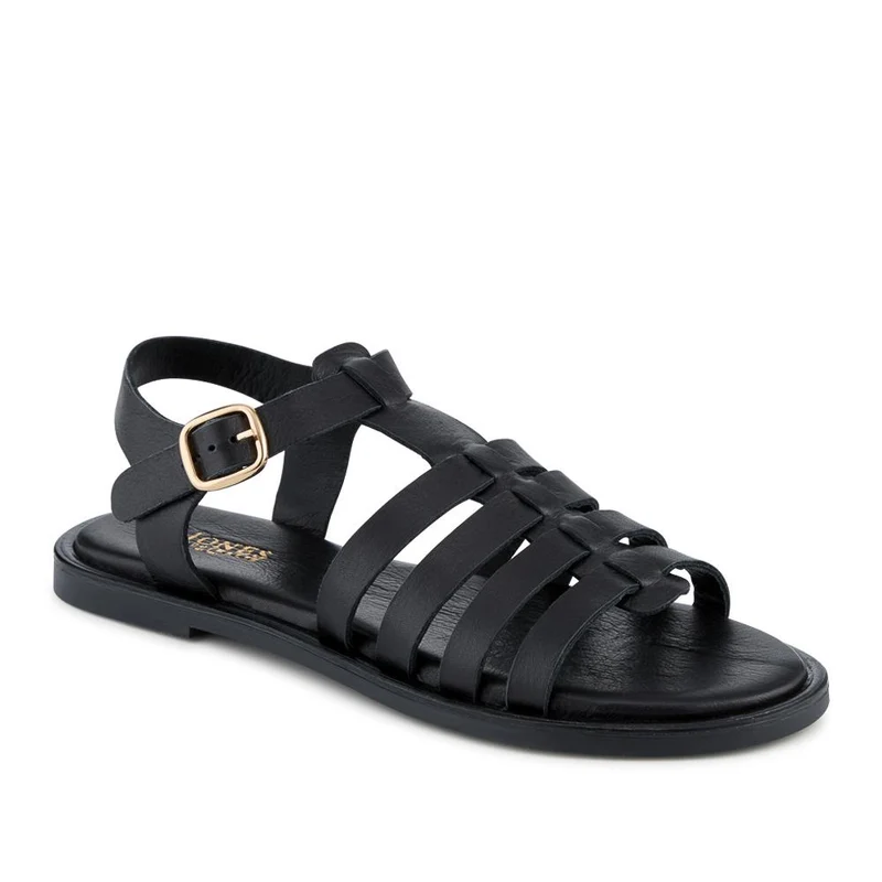 Hera Leather Strappy Buckled Sandals - HERA / 329 051 - Black