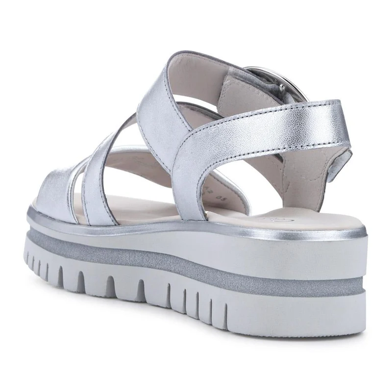 Amarillo Gabor Leather Chunky Buckled Sandals - GAB41510 / 326 995 - Metallic