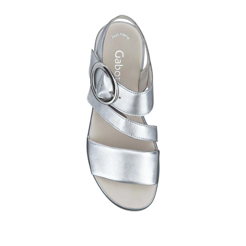 Amarillo Gabor Leather Chunky Buckled Sandals - GAB41510 / 326 995 - Metallic