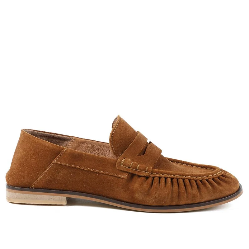 Petunia Leather Flared Heel Penny Loafers - PETUNIA / 328 898