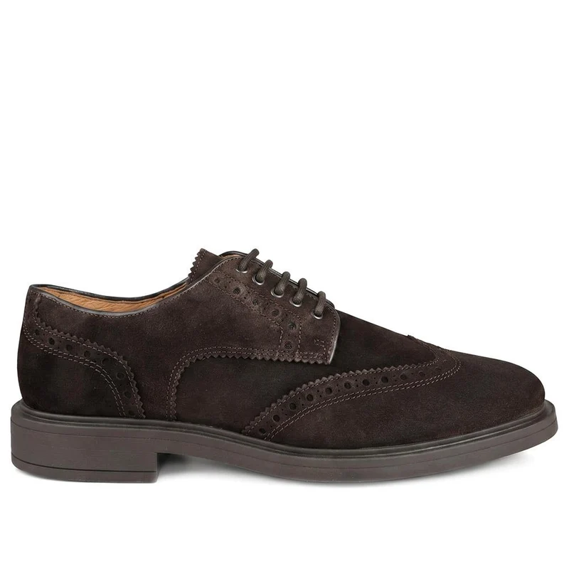 Karkor Leather Brogue Shoes - KARKOR / 330 218 - Dark Brown Suede