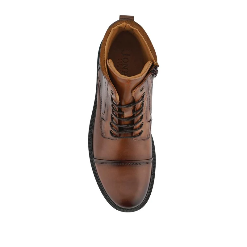 Eugene Leather Lace-Up Boots With Padded Cuff - EUGENE / 328 502 - Tan