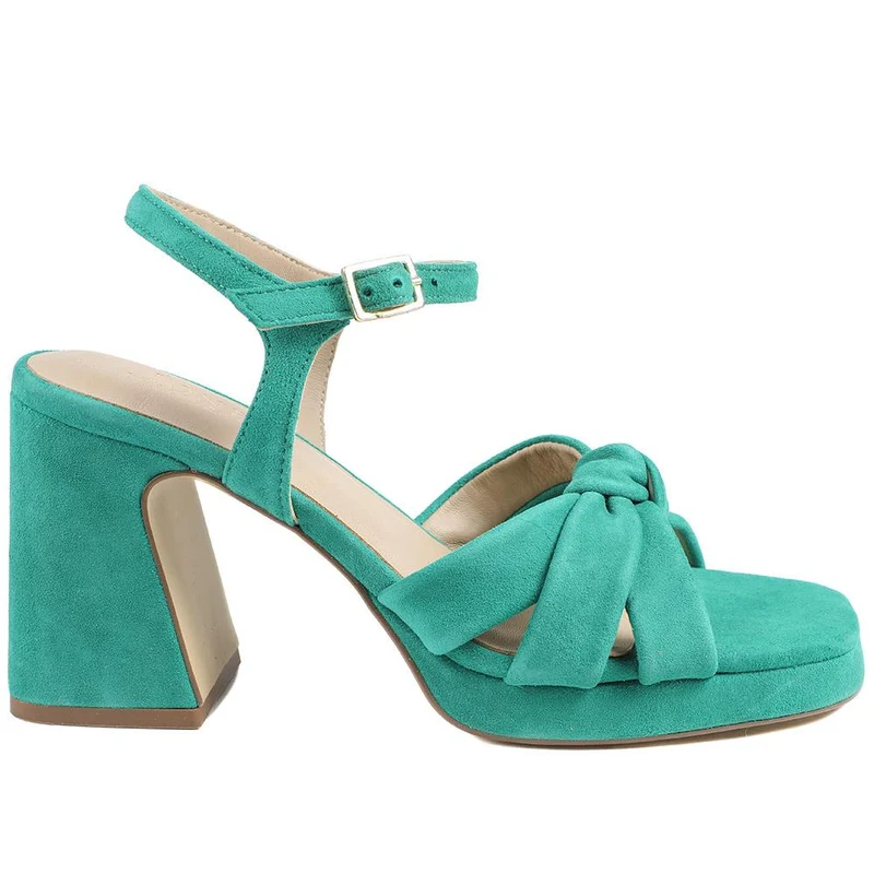 Gloriana Block Heel Leather Buckled Sandals - GLORIANA / 328 979