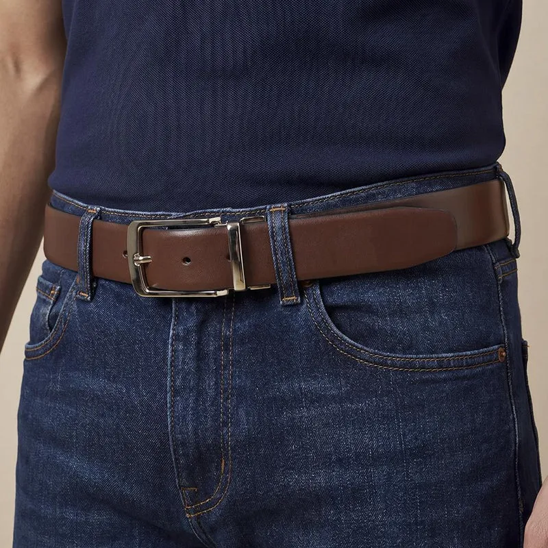 Valentino Reversible Leather Belt - VALENTINO / 328 613 - Black-Brown