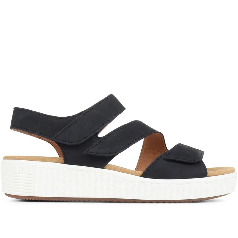 Ball Gabor Leather Wedge Sandals - GAB35522 / 321 580 - Navy
