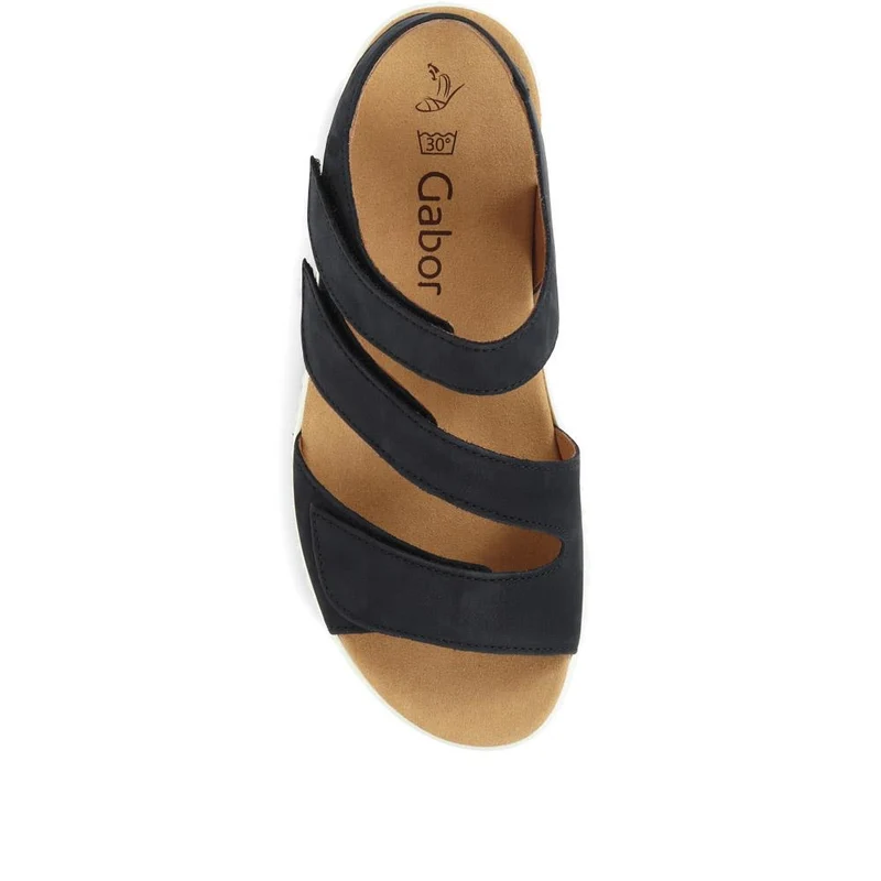 Ball Gabor Leather Wedge Sandals - GAB35522 / 321 580 - Navy