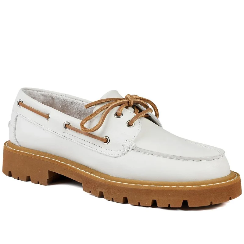 Perdita Leather Platform Moccasins - PERDITA / 328 592 - White