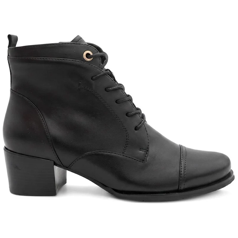 Malaika Leather Block Heeled Ankle Boots - MALAIKA / 330 148