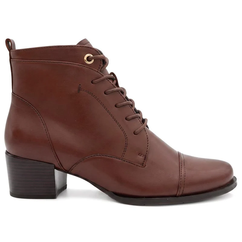 Malaika Leather Block Heeled Ankle Boots - MALAIKA / 330 148