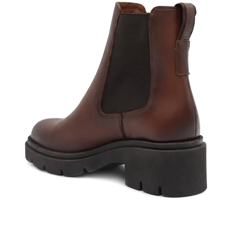 Kaiya Chunky Leather Chelsea Boots - KAIYA / 328 084 - Brown Leather
