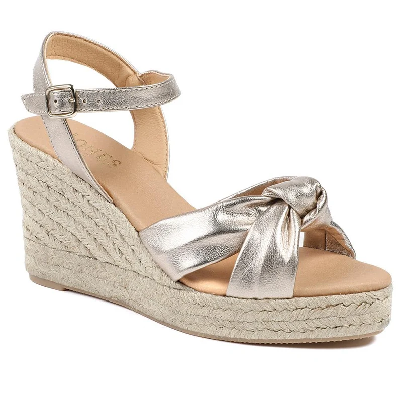 Roxie Buckled Leather Espadrilles - ROXIE / 329 083 - Gold