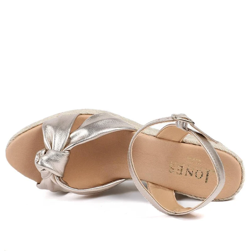 Roxie Buckled Leather Espadrilles - ROXIE / 329 083 - Gold