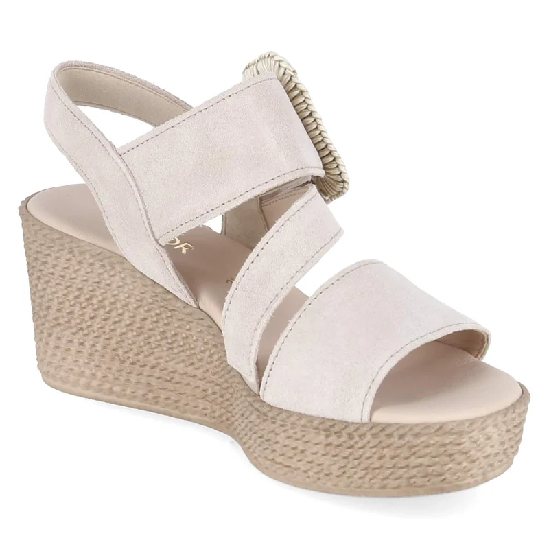 Espadrille-Sandaletten Beige