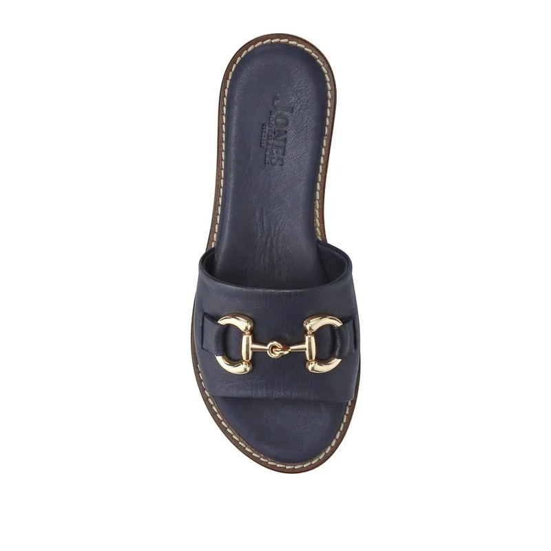 Emillina Leather Buckle Mule Sandals - EMILLINA / 323 646 - Navy