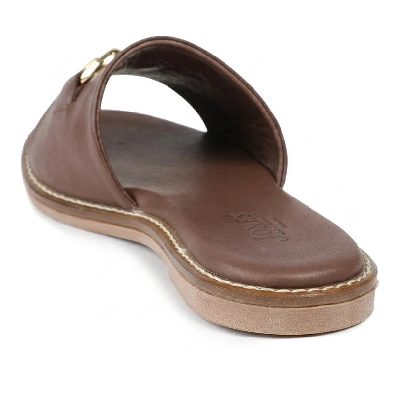 Emillina Leather Buckle Mule Sandals - EMILLINA / 323 646 - Chocolate