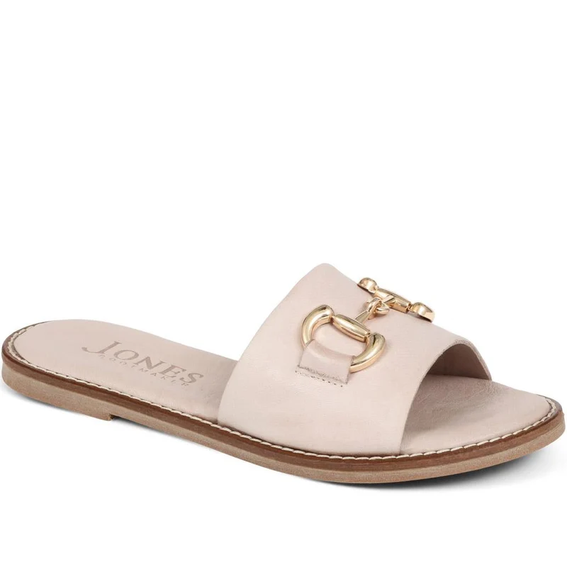 Emillina Leather Buckle Mule Sandals - EMILLINA / 323 646 - Taupe