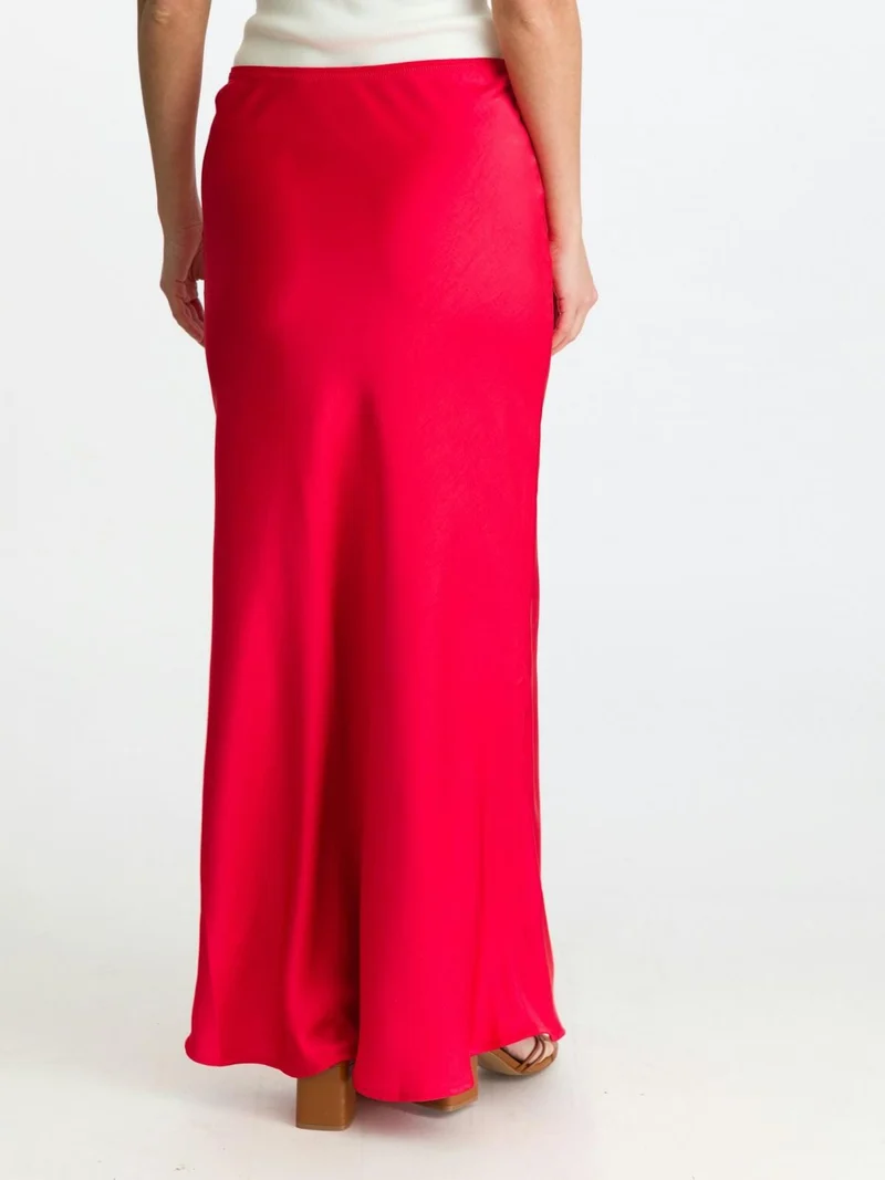 Neo Noir - Vicky Heavy Sateen Skirt - Red