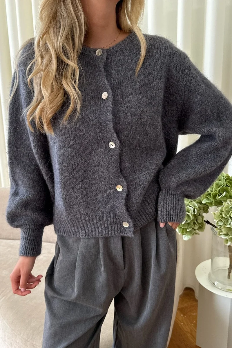 BYIC - Idaic Cardigan 5219 - dgrey Dark Grey