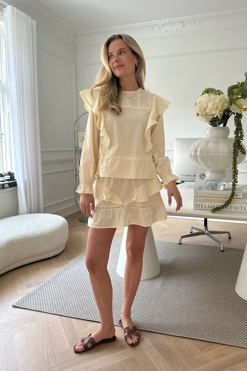 BYIC - Leonoraic Lace Mini Skirt - creme Creme