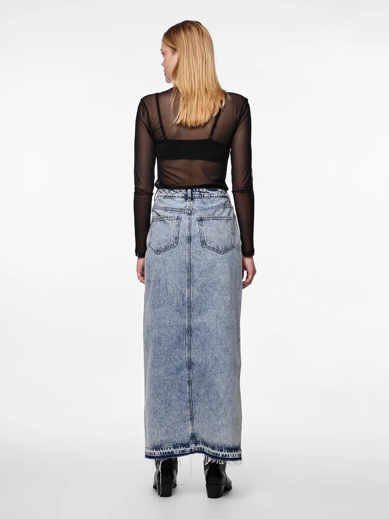 Pieces - Pcnora Ankle Skirt - 4499392 Medium Blue Denim