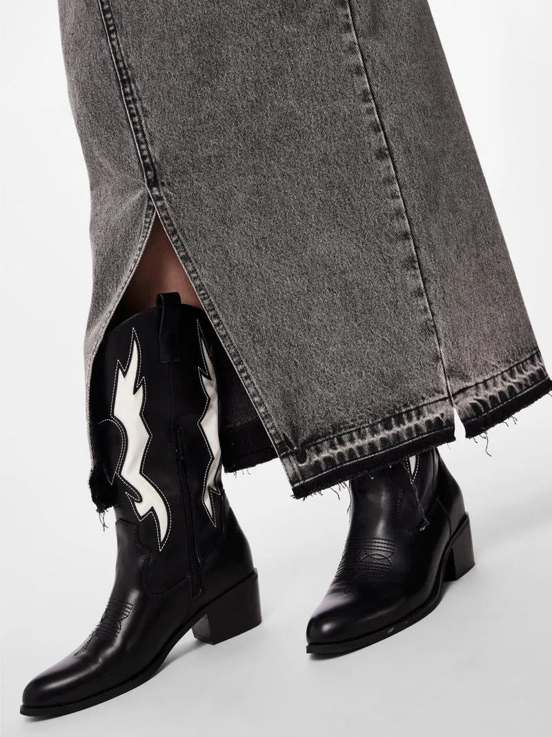 Pieces - Pcnora Ankle Skirt - 4499395 Grey Denim