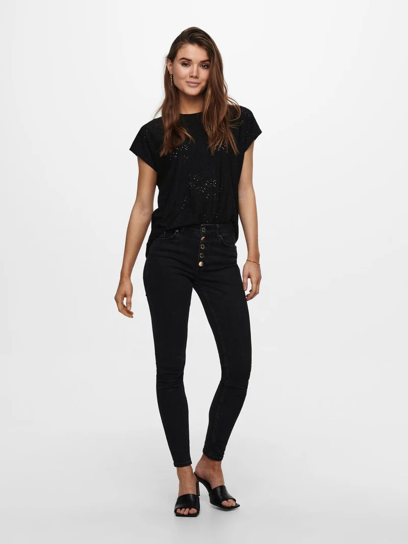 Only - Onlsmilla S/S Top - 3688707 Black