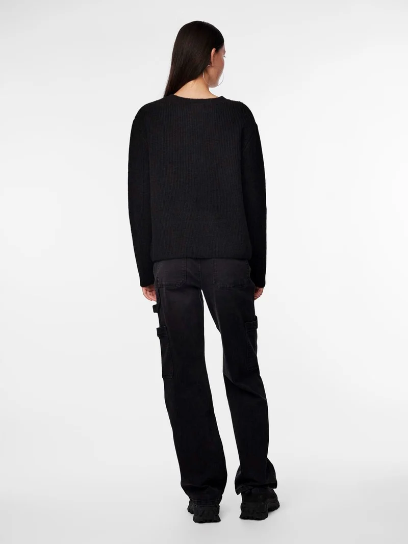 Pieces - Pcsilly Ls Reversible Tie Knit - 4511205 Black