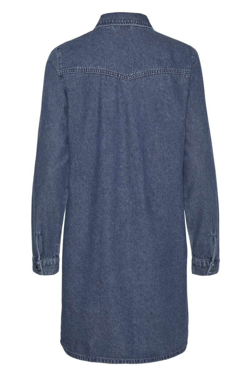 Vero Moda - Vmjennie Ls Short Denim Dress Mix - 4536351 Medium Blue Denim