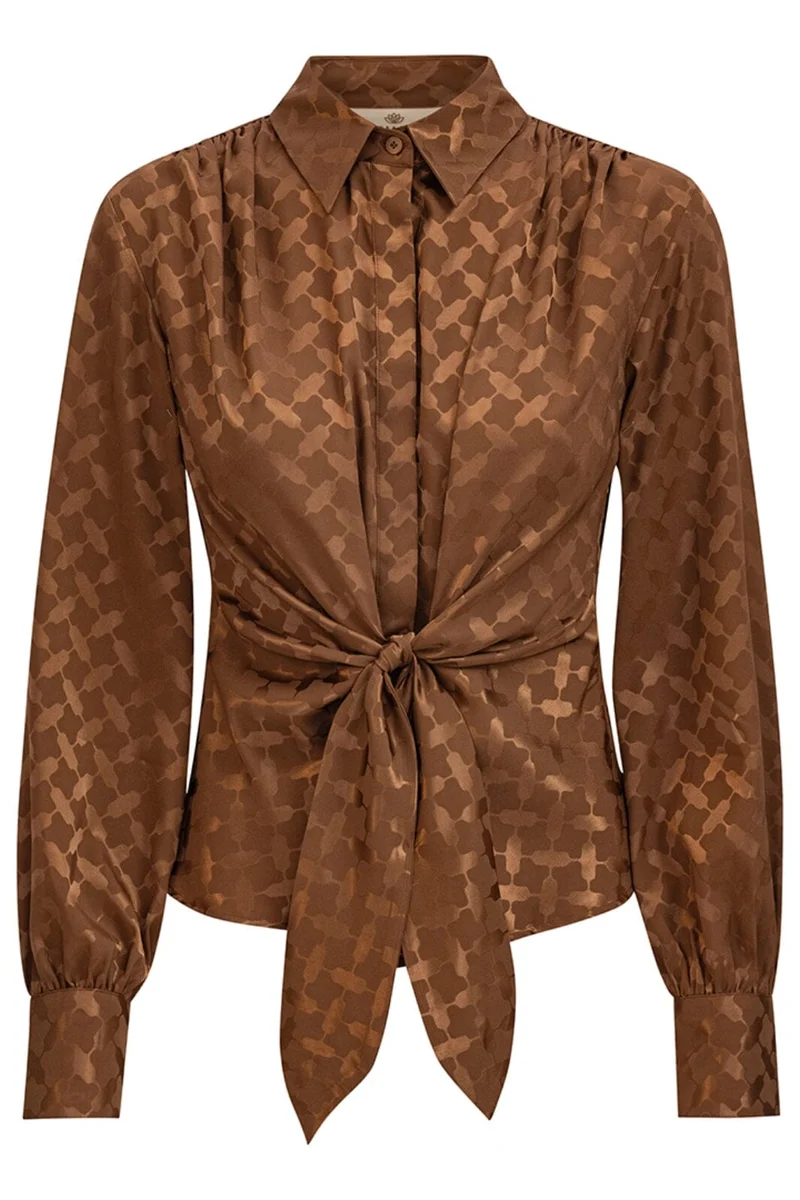 Karmamia - Lee Shirt - Camel Keffiyeh Jacquard