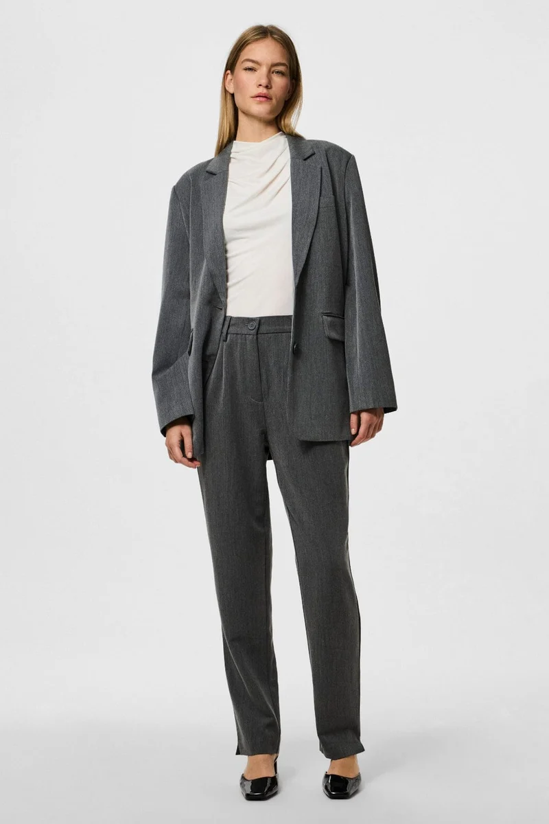Pieces - Pckamil Ankle Pant - 4735773 Dark Grey Melange