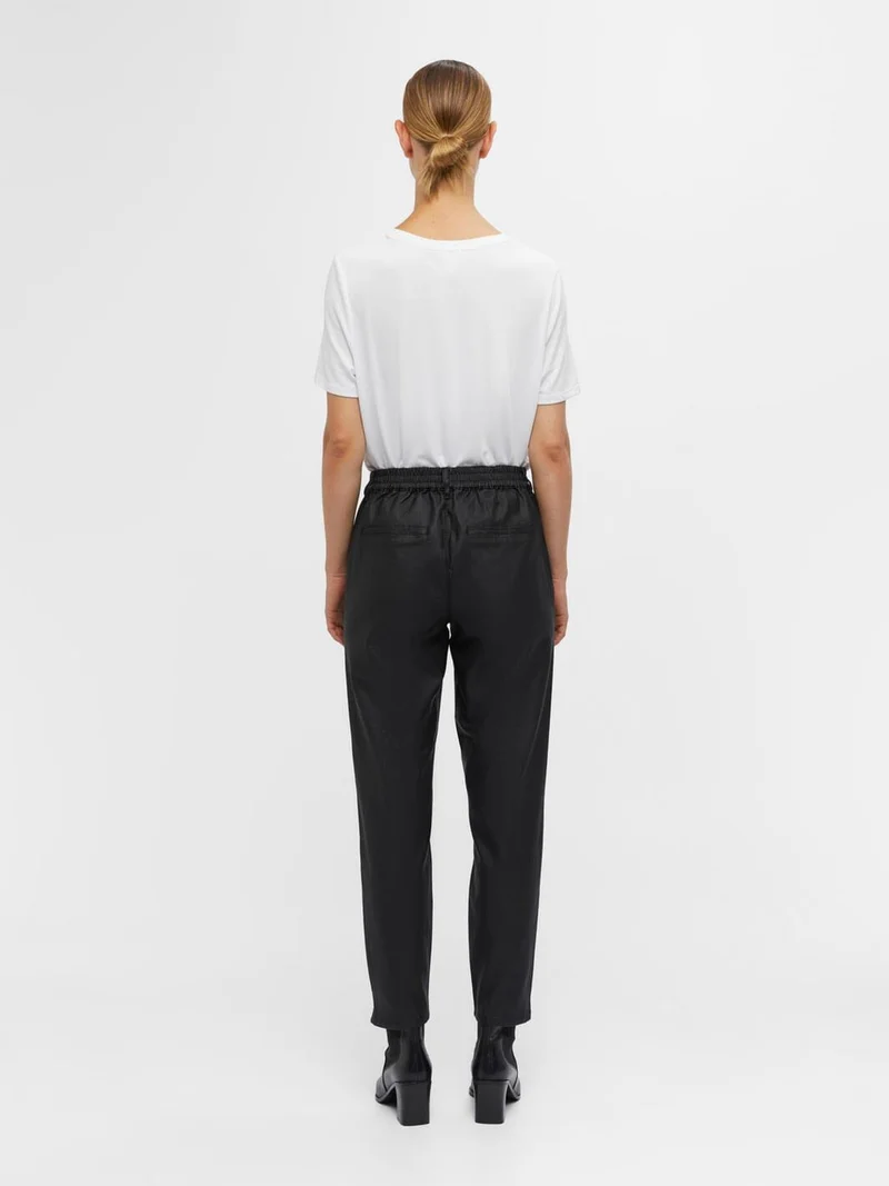 Object - Objbelle Lisa Coated Pant - 3556312 Black