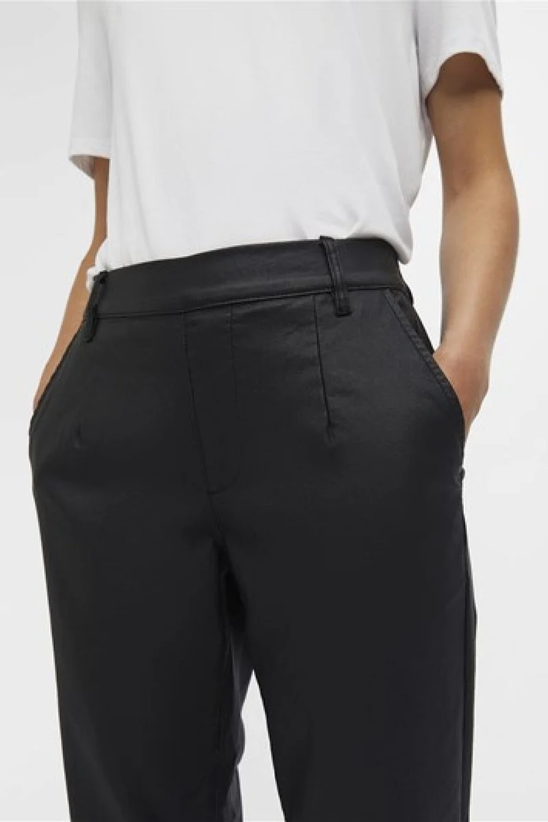 Object - Objbelle Lisa Coated Pant - 3556312 Black