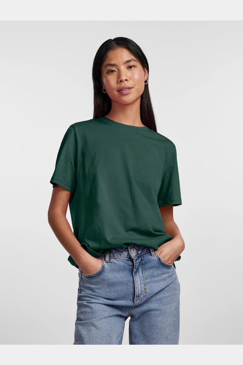 Pieces - Pcria Ss Solid Tee - 4280166 Trekking Green