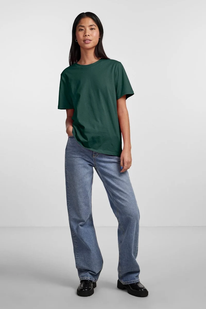 Pieces - Pcria Ss Solid Tee - 4280166 Trekking Green