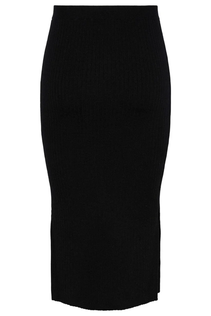 Pieces - Pccrista Midi Knit Skirt - 4350291 Black