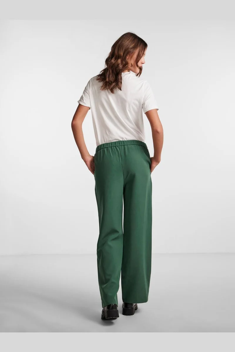 Pieces - Pcbossy Wide Plain Pant - 4266210 Trekking Green