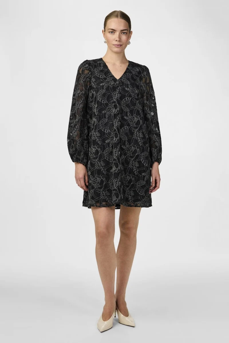 YAS - Yassigga Ls Dress - 4624104 Black Silver Stitch