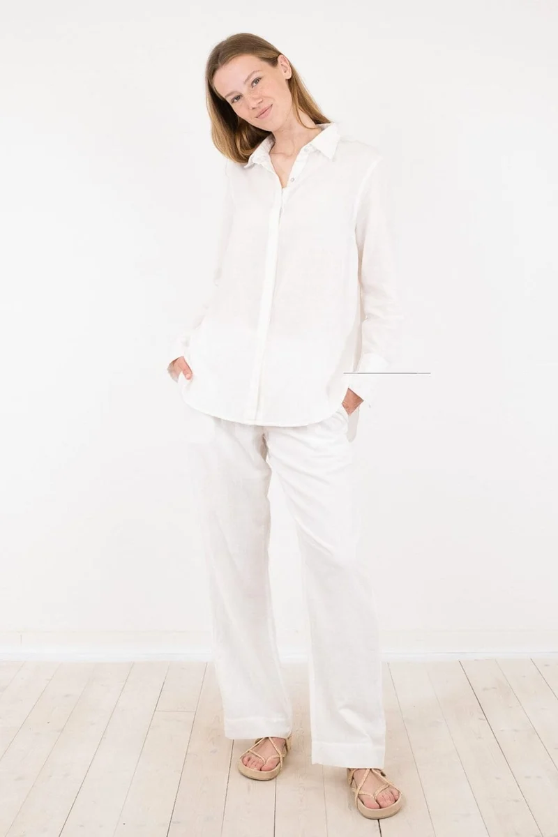 Neo Noir - Sonar Linen Pants - White