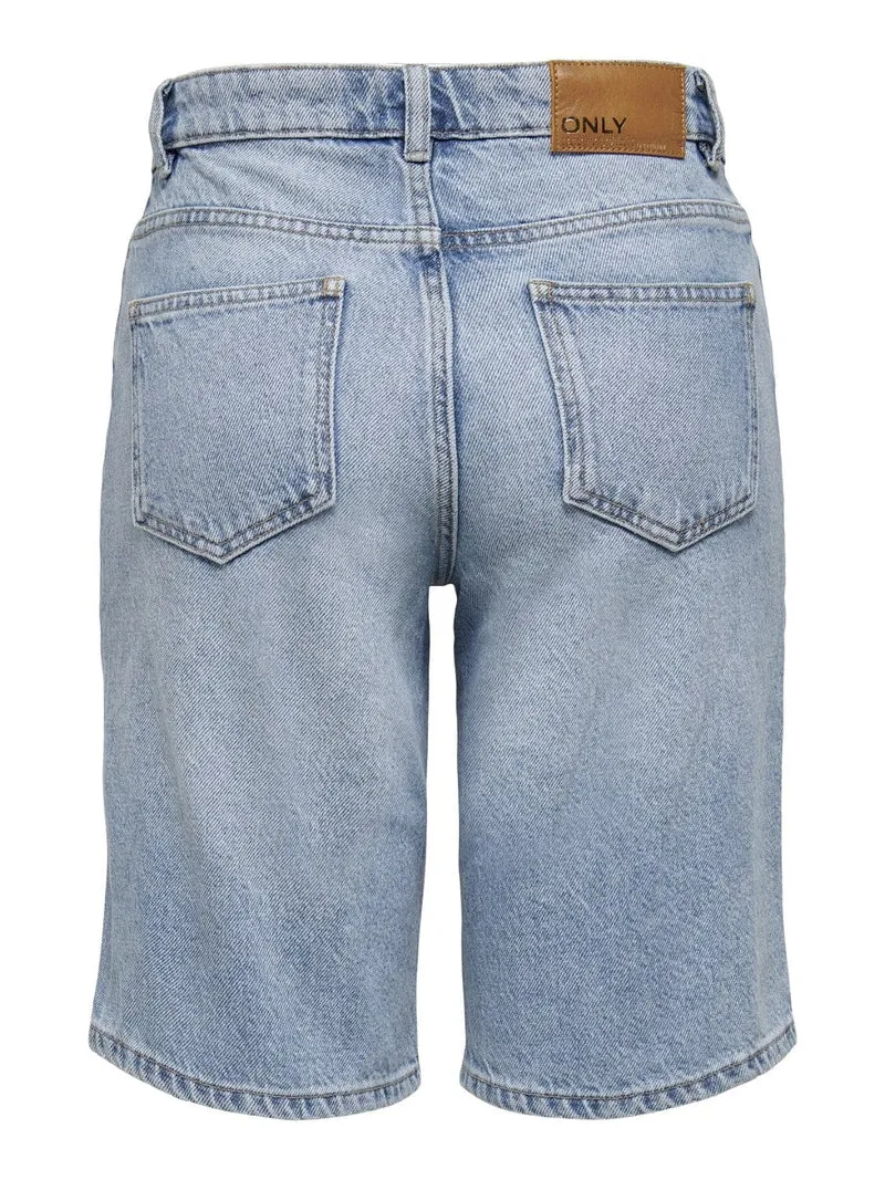 Only - Onlsonny hw wide dnm shorts - Light Blue Denim