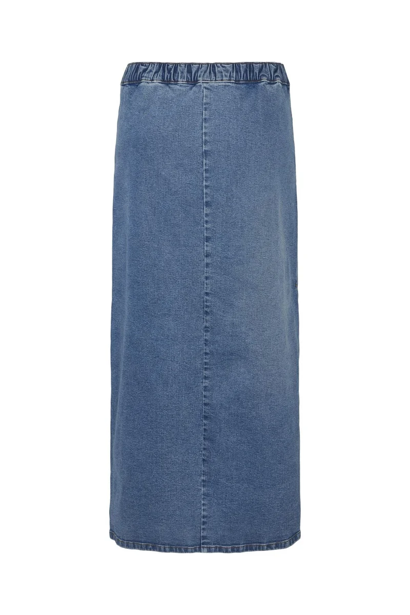 Pieces - Pcginny Midi Denim Skirt Jit - 4621897 Medium Blue Denim