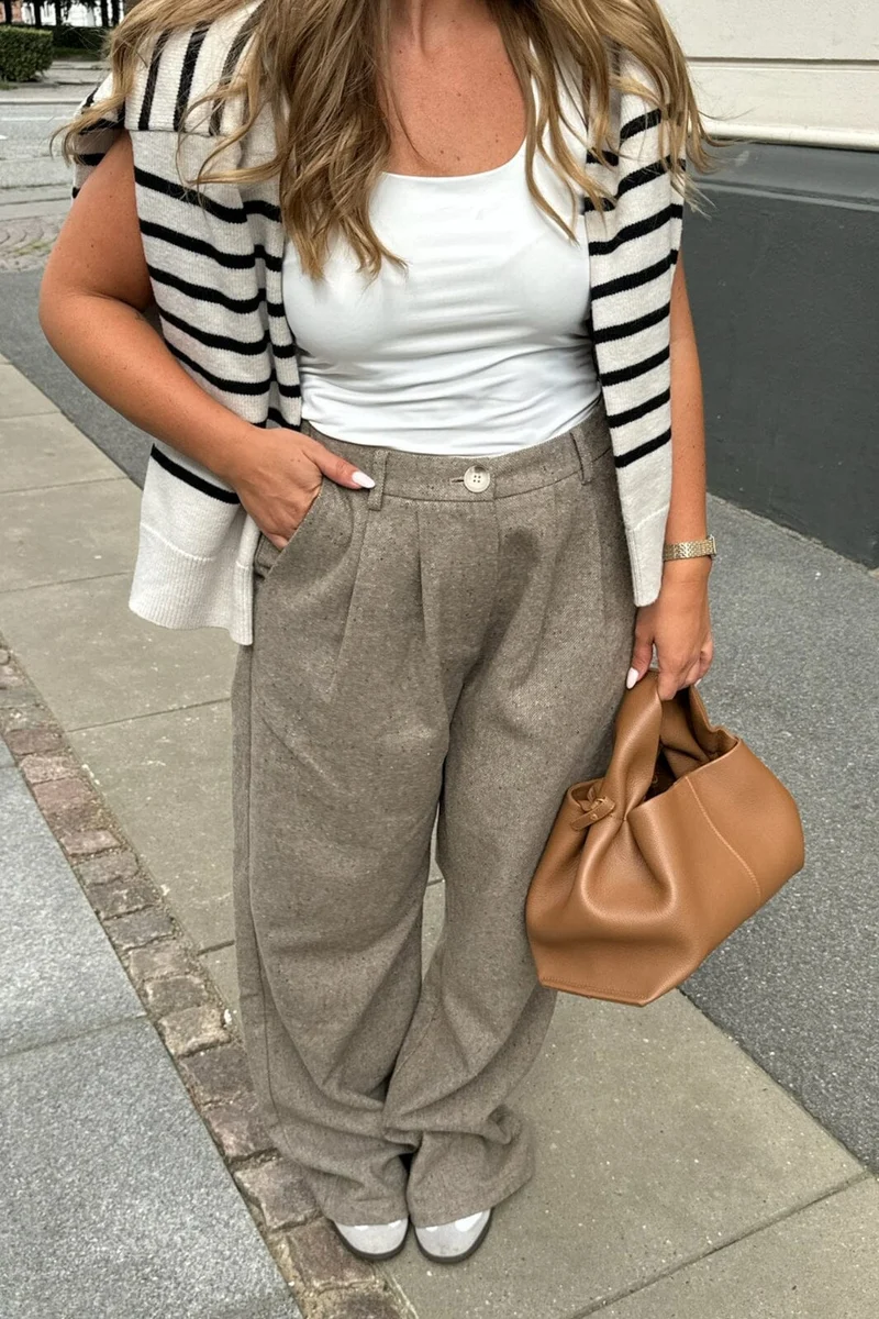 BYIC - Claraic Pants - brownm Brown Melange