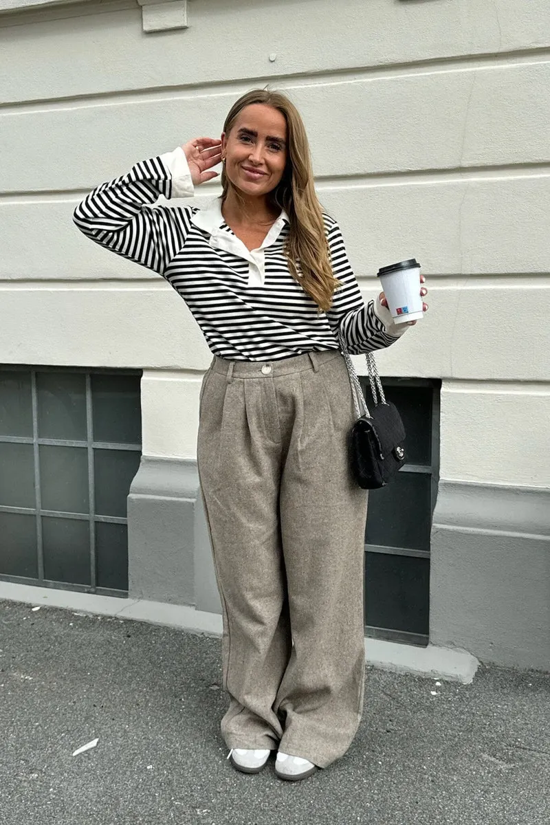 BYIC - Claraic Pants - brownm Brown Melange