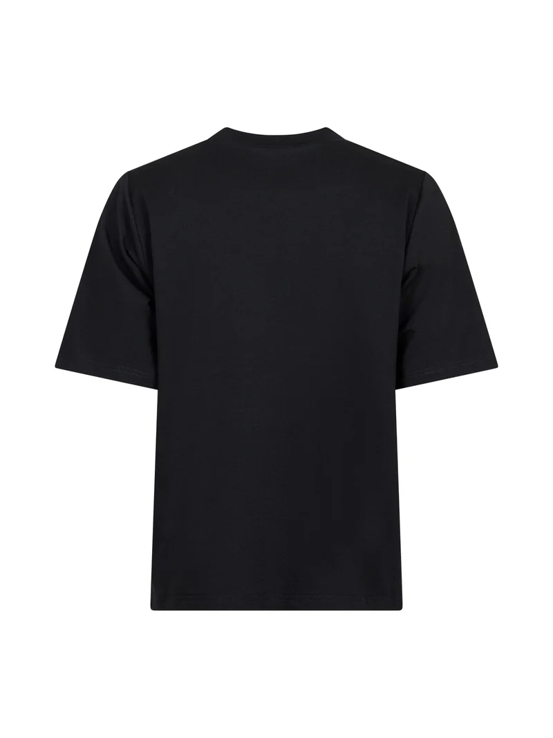 Valentin Studio - Gold Button Casual T-shirt - Black
