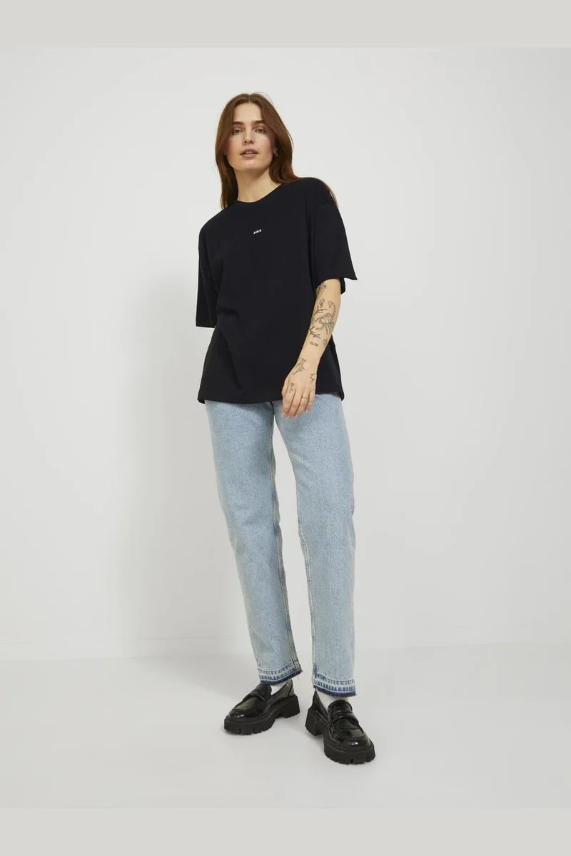 Jjxx - Jxandrea Loose Ss Logo Tee - 3861160 Black White Logo