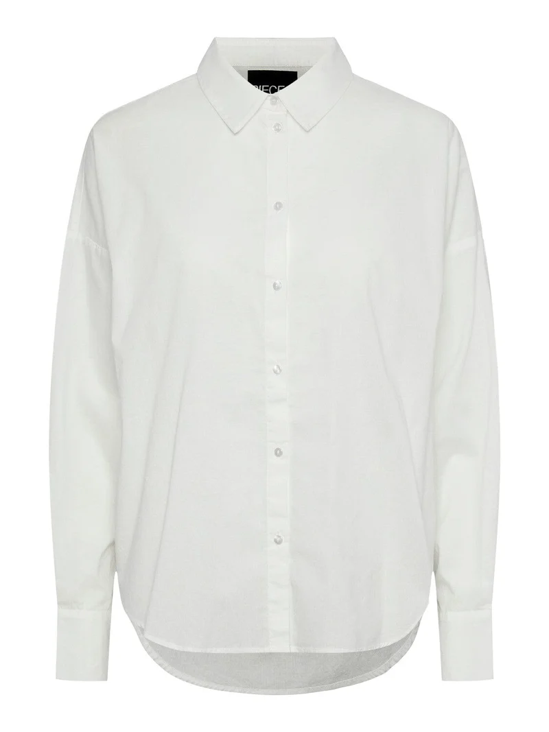 Pieces - Pctanne Ls Loose Shirt - 4121209 Cloud Dancer