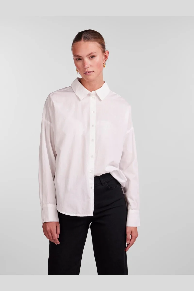 Pieces - Pctanne Ls Loose Shirt - 4121209 Cloud Dancer