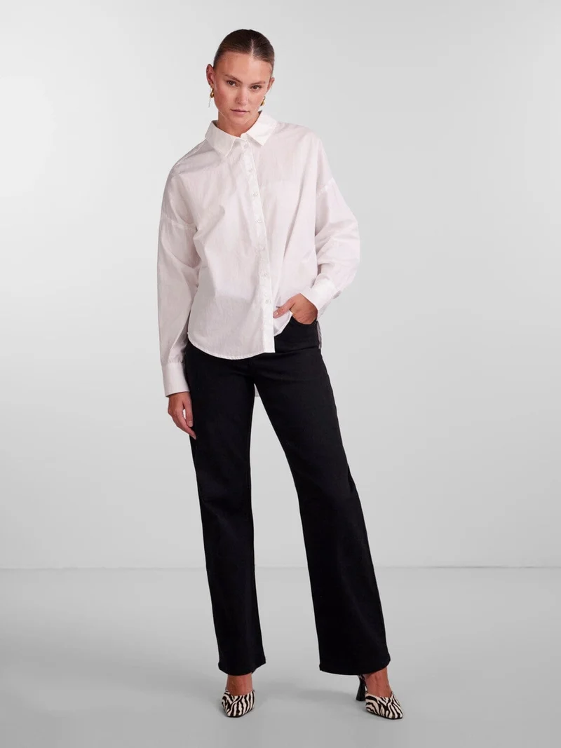 Pieces - Pctanne Ls Loose Shirt - 4121209 Cloud Dancer